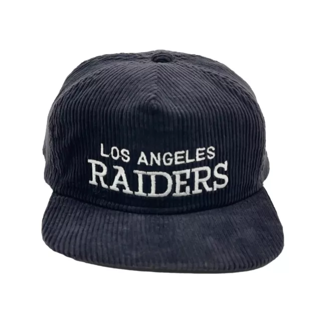 VINTAGE CORDUROY LOS Angeles Raiders NFL Black LA Snap Back Hat Cap ...