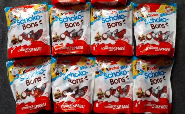 KINDER Schokobons - 8 Packungen a 200g - ohne Code - Schoko-Bons