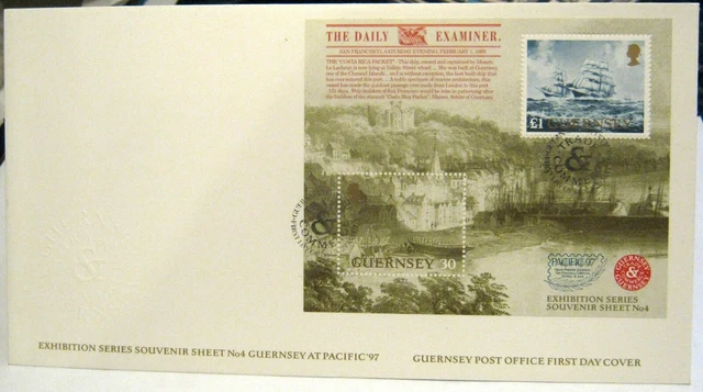 Guernsey FDC 1997 Daily Examiner Pacific '97 - unaddressed
