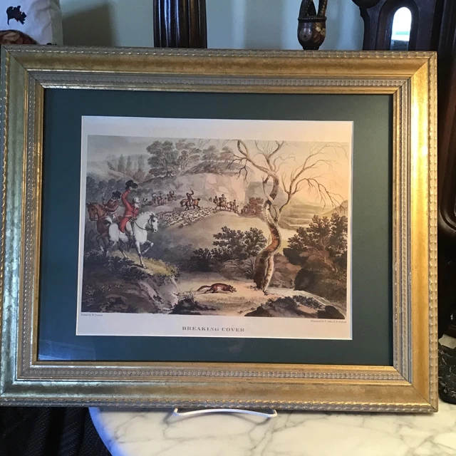 Antique 19th Century Fox Hunting Engraving