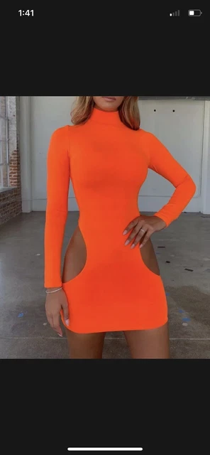 Oh polly neon orange sale dress