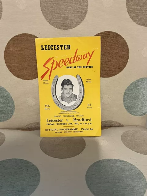 Leicester Vs Bradford Speedway Programme 1951
