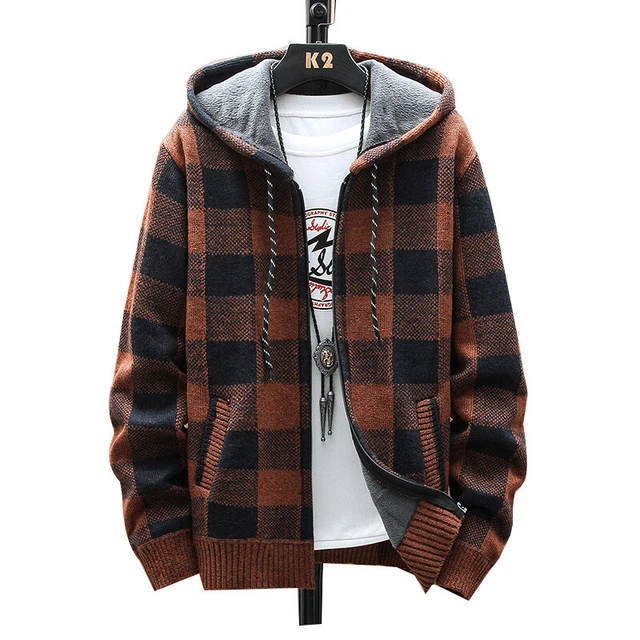 Men Thick Warm Fleece Lined Hooded Hoodie Winter Zip Up Coat Jacket Sweatshirt 9