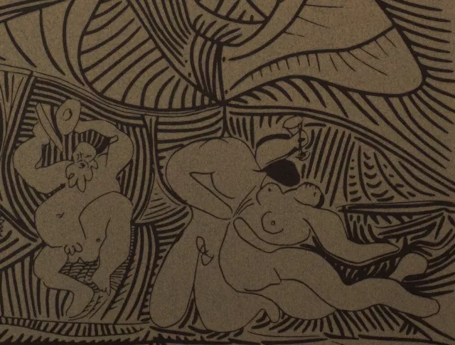 Pablo Picasso: Desnudas Al Búho - Linograbado, 1962 3