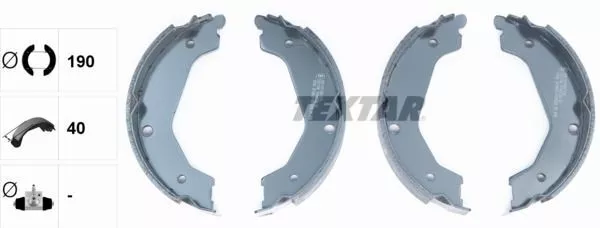 Textar Car Brake Shoe Rear Diameter 190mm Dimensions 40mm For Kia 91065700