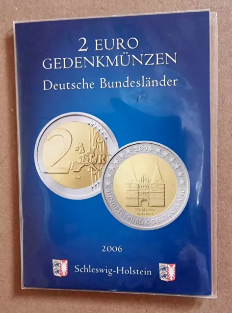 BRD 2 Euro Gedenkmünzensatz Schleswig-Holstein; Stempelglanz, Aufmachung Fa. L.