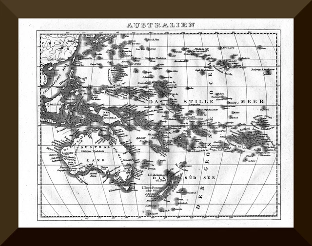 Insel Nördlich Von Australien 9 Buchstaben ANTIKE ORIGINAL LANDKARTE +AUSTRALIEN+ 1837 +Kupferstich+ Kolonien