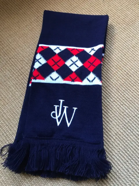 BNWT John Whitaker Knitted Scarf Navy Equestrian Show Jumping Horses