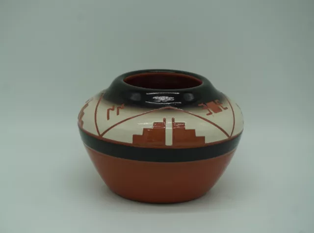High Elk Lakota Sioux Pottery Native American Hand Made Clay Vase Signed