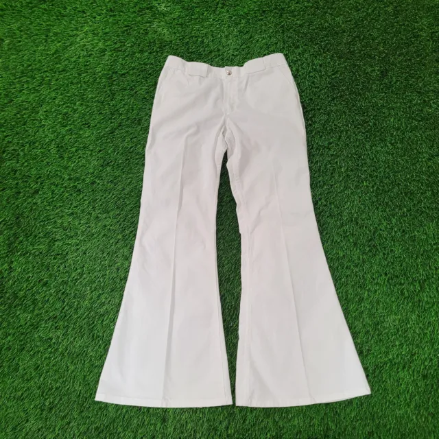 VINTAGE WRANGLER BELL-BOTTOMS Flared Jeans Teens 11 29x30 White Cowboy ...