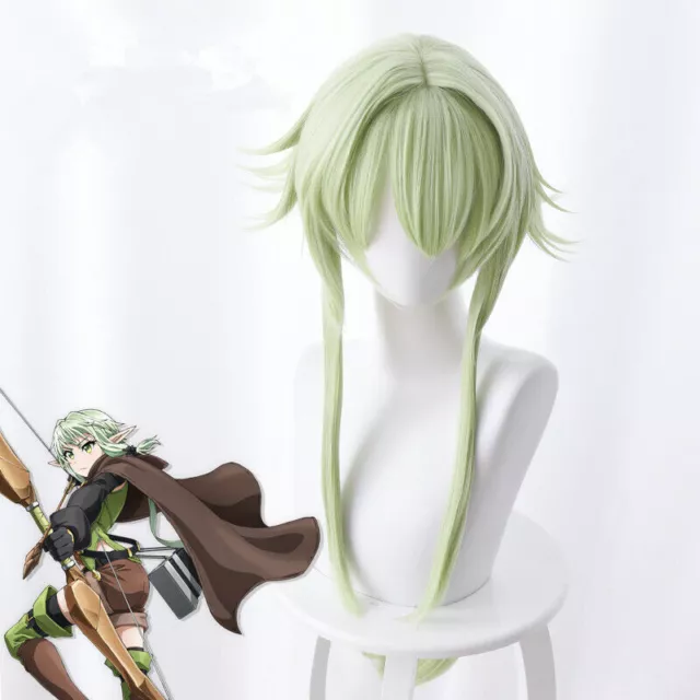 Peluca Goblin Slayer High Elf Archer, disfraz de Cosplay, verde, nuevo