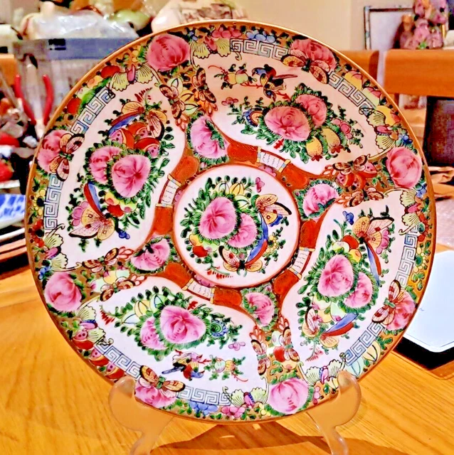 ANTIQUE CHINESE EXPORT Plate Rose Medallion Butterfly & Bird Scene High Quality £31.99 PicClick UK