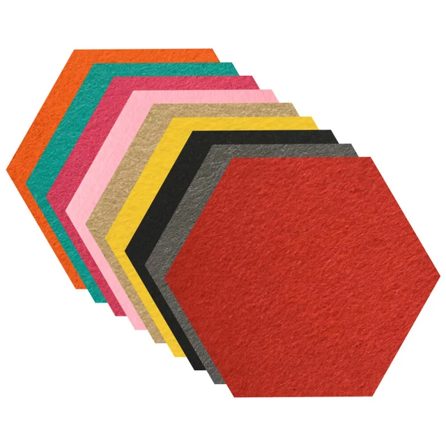 9 piezas pegatinas de pared hexagonales boletín película de fieltro sensación de fieltro pegamento memo-board