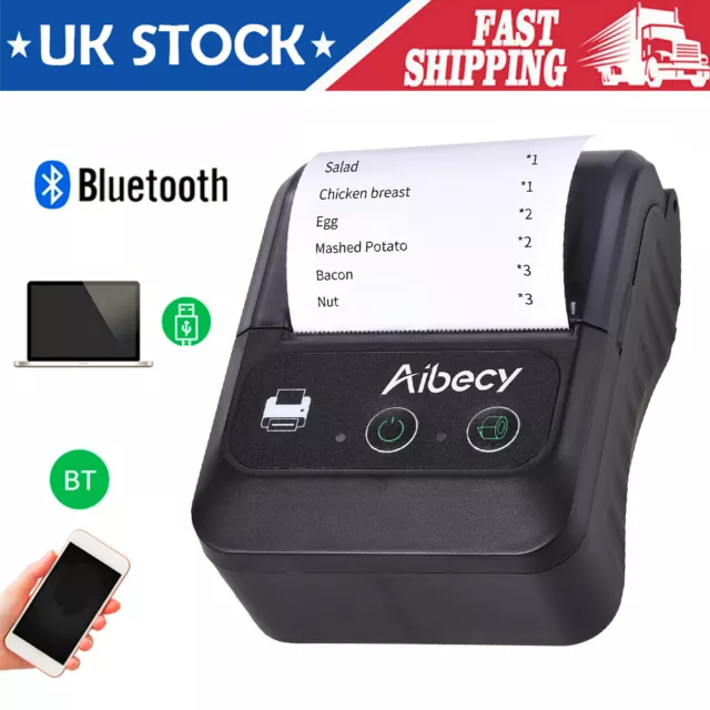 Mini Pocket Thermal Printer BT Receipt Bill Printing Machine USB Mobile POS B1J8