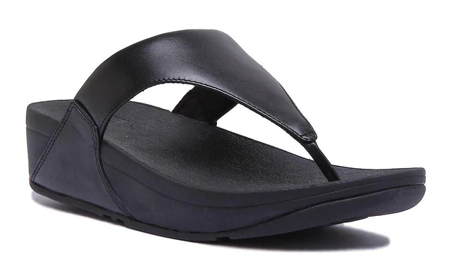 Fitflop Lulu Leather Toe Post Sandal In Black Size UK 3 - 8