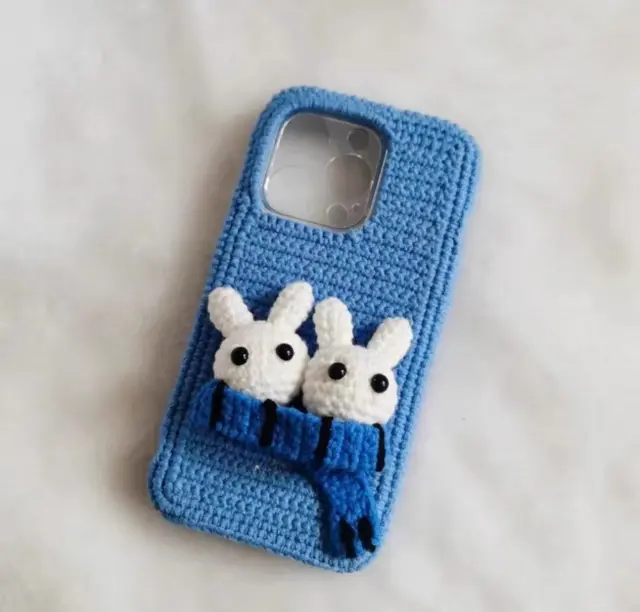 Bunny DIY Knitted Phone Case Finished Handmade Customized Knitwear Phone Case