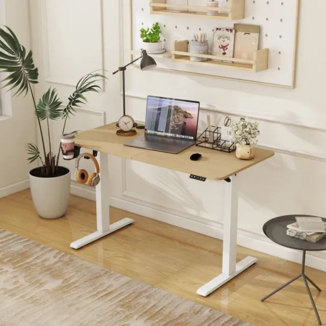 Electric Standing Desk Height Adjustable Sit to Stand Table Office 120cm Beige
