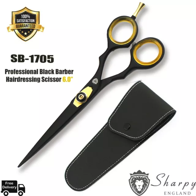 15.2cm Negro Profesional Barbero Tijeras de Pelo Peluquería Corte Tijeras