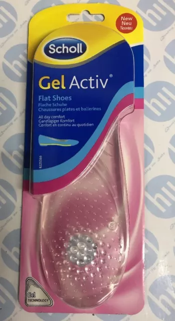 Scholl Gel Activ Flat Shoes Insoles 1 Pair New In Pack