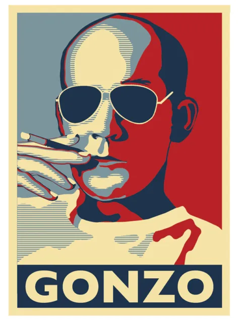 Hunter S Thompson Gonzo Poster by Atelier Bagatelle - 14" x 20"
