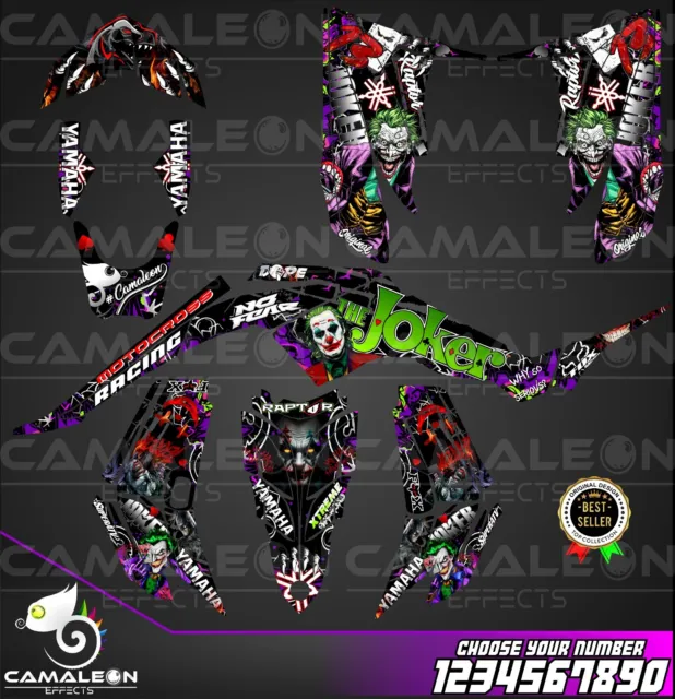 Yamaha Raptor 350 graphics kit 2004 2006 2009 to 2014 Decals Stickers Atv  Utv