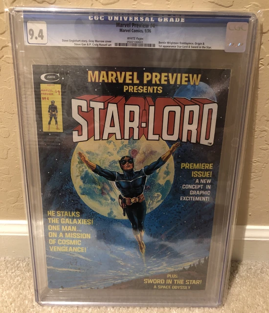 Marvel Preview 4 CGC 9.4 1st appearance of Starlord White Pages