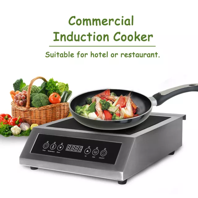 3500W Commercial Professional Induction Cooker Hot Plate AU Plug 0-240℃ 15A Plug