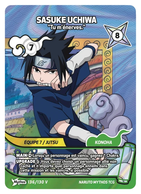 CARTE NARUTO MYTHOS TCG SASUKE 136/130 PROMO V Version FR EUR 25