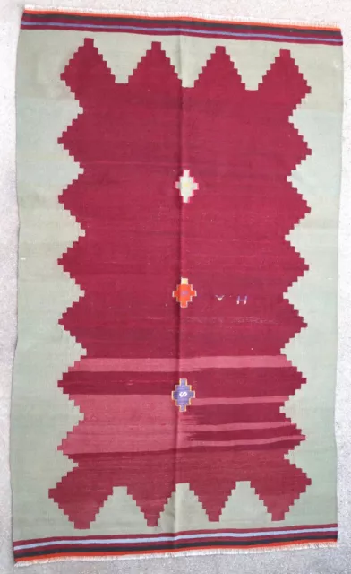 Kilim tapis ancien rug oriental orient tribal ethnique Persan Perse Turc 1950