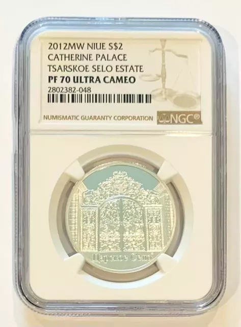 2012 MW Niue $2 Catherine Palace Gate Tsarskoe Selo Estate NGC PF 70 UC