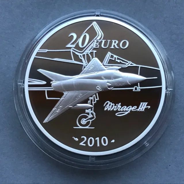 FRANCE Silver coin  20  EURO 2010  MARCEL DASSAULT  Proof
