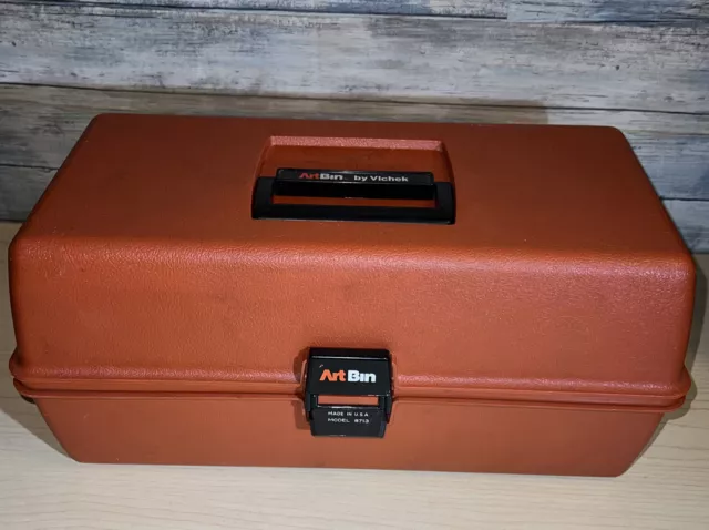 Vintage ART BIN Model 8719 Hobby Supply Storage Box w/3 Fold Out Trays Gray