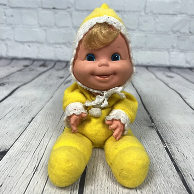 VINTAGE 1970 MATTEL Yellow Booful Baby Beans Baby Doll Bean Bag Lovey