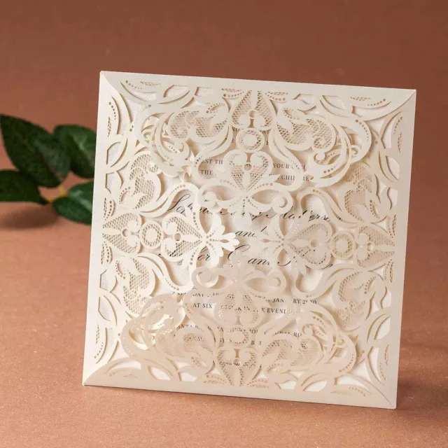 Laser cut wedding invitations,DIY invitations,Printable invitations_XCW519_WH