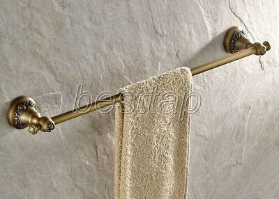 Antique Brass Wall Mounted Single Towel Rail Bar Bathroom Accessory sba423