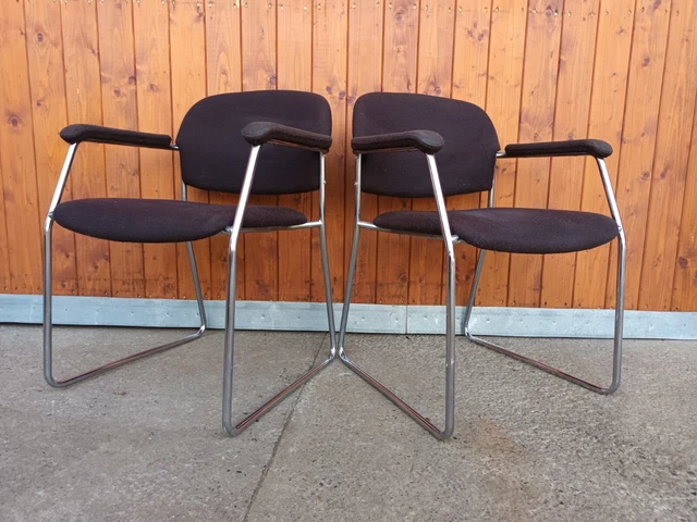 Sessel Vintage Easy Chair Lehnstuhl Drabert Stuhl Chrom 60er Armlehner Stuhl 1/2
