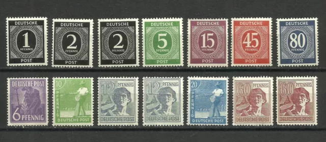 Trizone, 1946/48, lote de 14 sellos nuevos MNH**