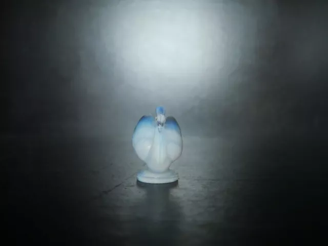 Cygne sabino en verre opalescent figurines sujet animalier  Etling Verlys 2