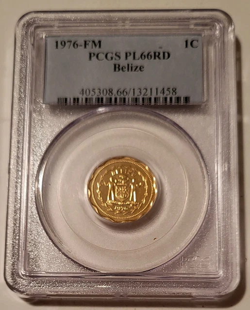 PCGS Belize 1976 FM Cent PL66 RED*