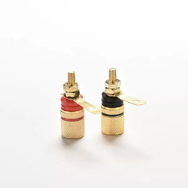 4X Amplifier Speaker Terminal Binding Post Banana Plug Connector Gold Plat#km