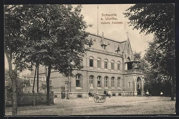 Ansichtskarte Schwerin an der Warthe, Kaiserliches Postamt 1927