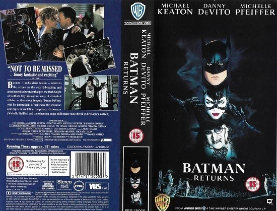 Batman Returns 1989 Warner Home Video Cassette Vhs Uk Pal Retail Pes 