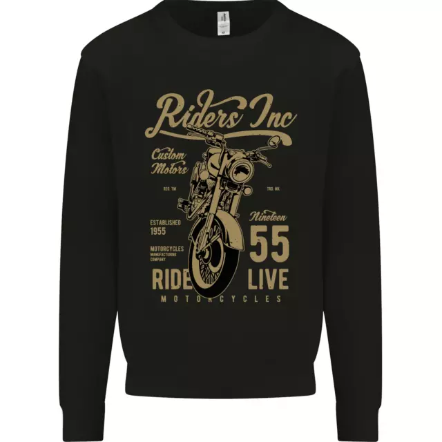 Riders Inc Motorcycle Cafe Racer Biker Bike Kids Sweatshirt Jumper