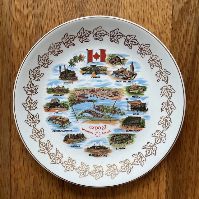 Collector Plate Expo ‘67 Montreal Canada Vintage British Anchor 7 Inch White