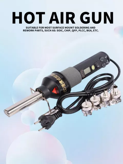 Durable 450W 110V LCD Display Easy Hot Air Heat Gun Soldering Station + 4 Nozzle