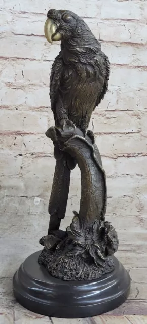 Contemporáneo Romántico Loro Coleccionista Edición Bronce Escultura Estatua Obra