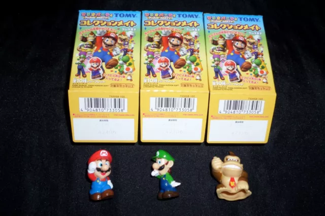 2004 Mario Party Tomy Gashapon Finger Puppet Figures Lot Mario Luigi Donkey Kong