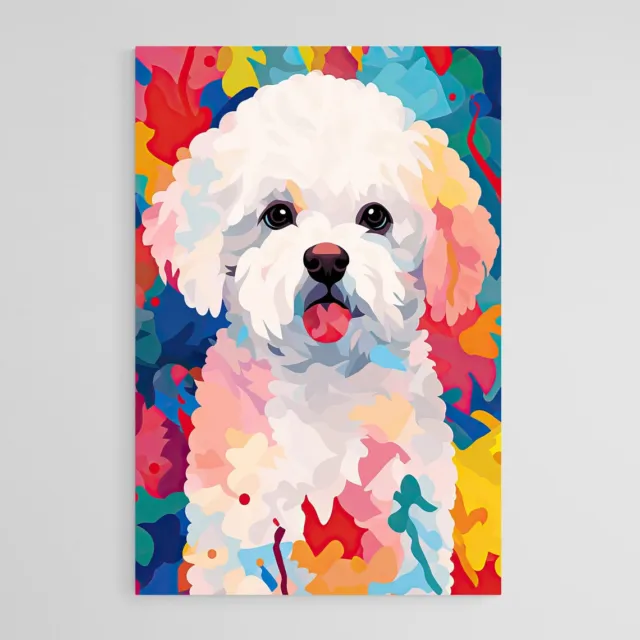 Bichon Frise Dog Painting poster Choose your Size
