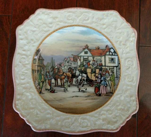 Vintage GRIMWADES ROYAL WINTON COACHING DAYS SQUARE PLATE ENGLAND