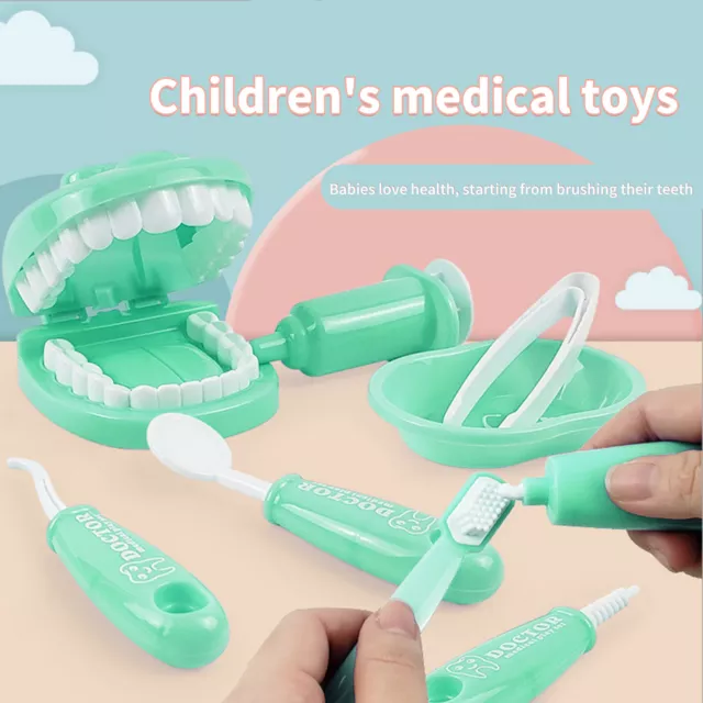 9pcs Kids Dentist Play Set Simulation Dentist Model Role Play Toy